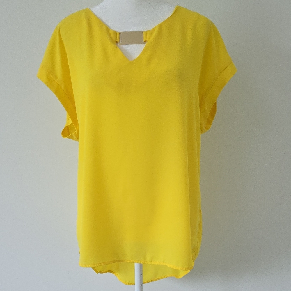 Women's Tacera Sunny Bright Yellow Blouse Top Size M